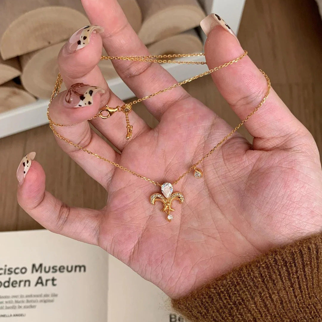 Wholesale Gold brushed waist tube octagonal titanium steel necklace