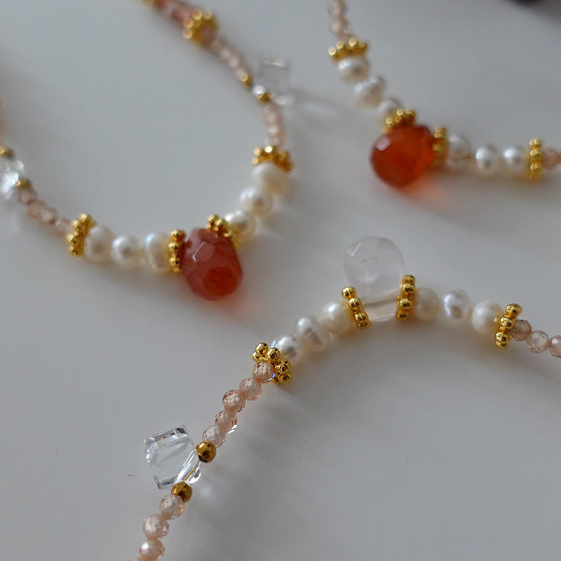Wholesale Red Agate Freshwater Pearl Necklaces and Bracelets