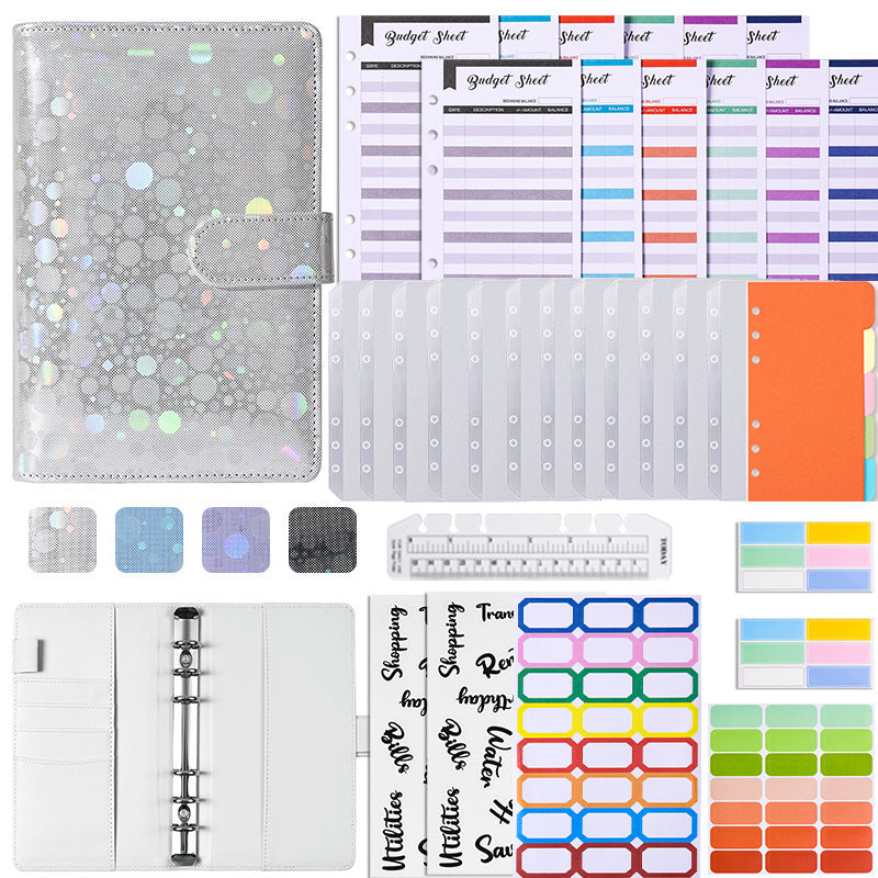 Wholesale Splicing Binder Leather PU Cash Budget Binder Notebook