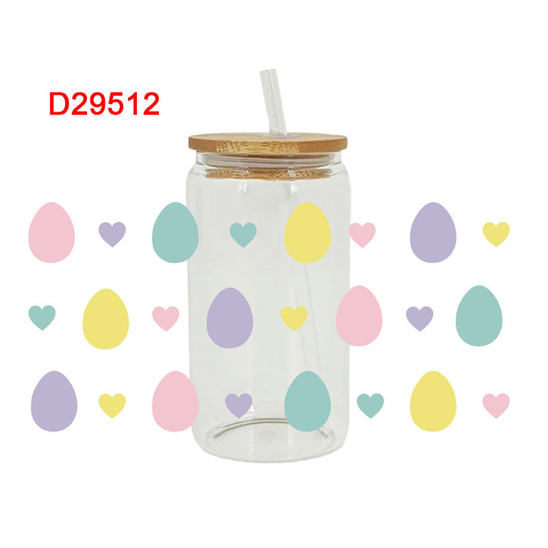 Wholesale Cute Cartoon Egg Easter 16oz Cup UV DTF Wraps