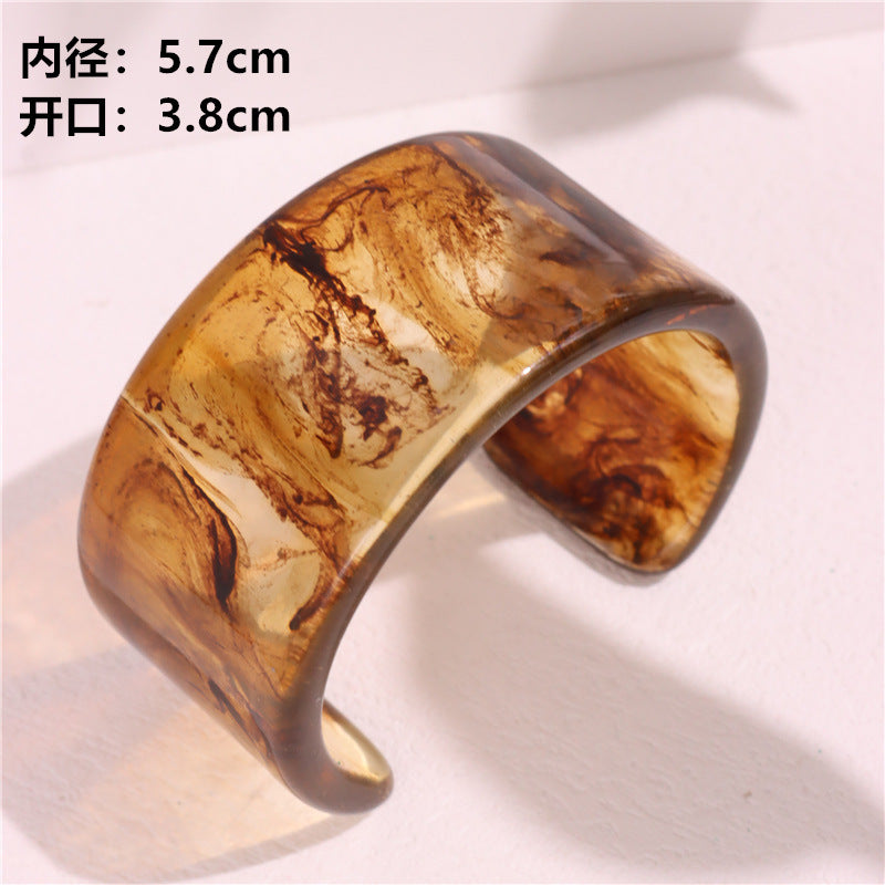 Wholesale Color Acrylic Simple Geometric Transparent Resin Bracelet