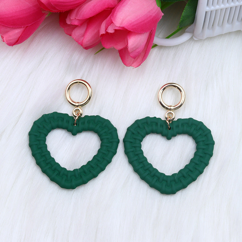 Pendientes de acrílico de color tejido de color caramelo al por mayor Pendientes acrílicos