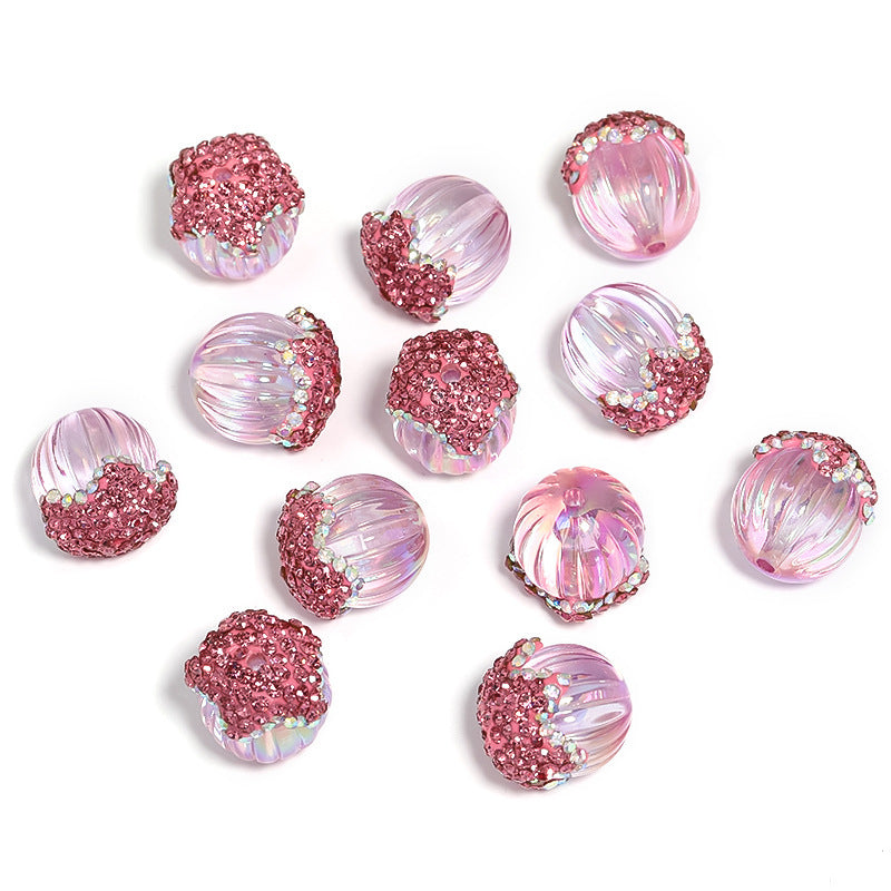Wholesale 20pcs Rhinestone pumpkin beads  pine cone Acrylic Beads