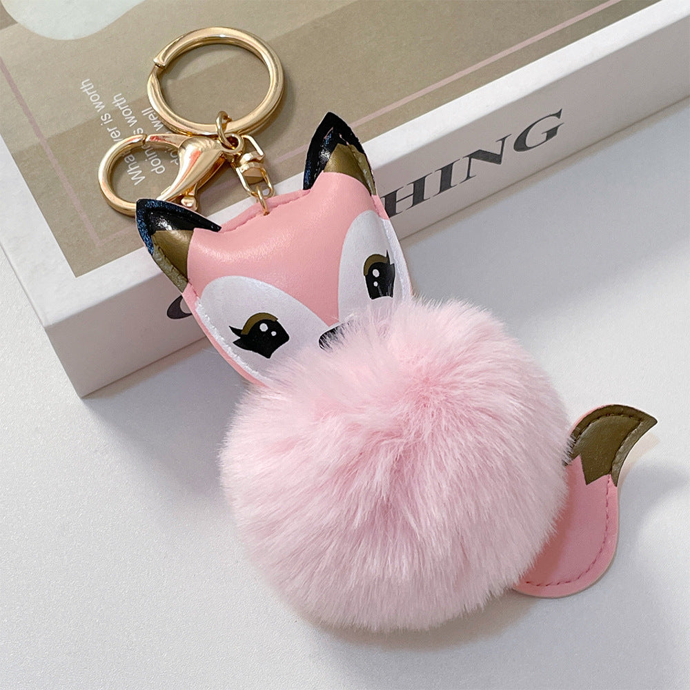 Wholesale Cartoon Cute Fox PU Plush Key Chain
