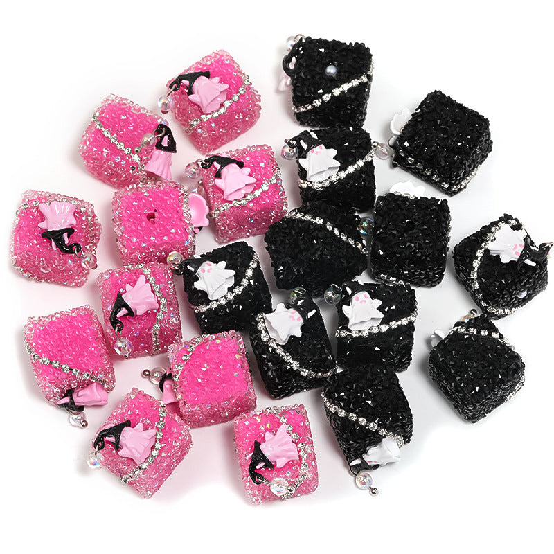 Wholesale 20PCS ghost square diamond ball rhinestone sugar acrylic beads