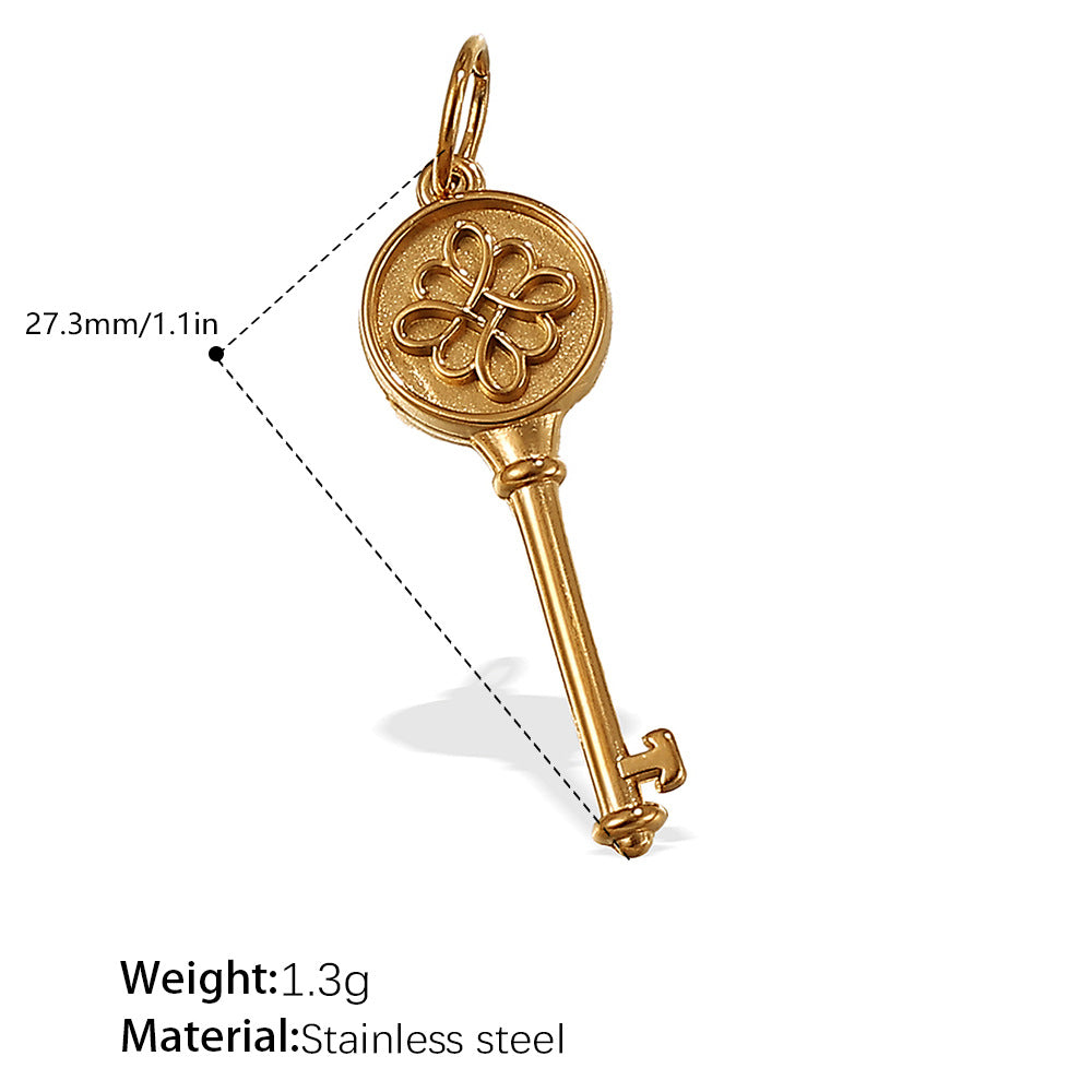 Wholesale Stainless steel 18K gold-plated small DIY key pendant