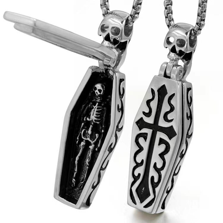 Wholesale Fashion  Hip-Hop Necklace for Men, Personalized Punk Style Steel Chain Pendan