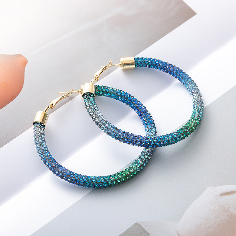 Wholesale Christmas and Independence Day Gradient Color Earrings