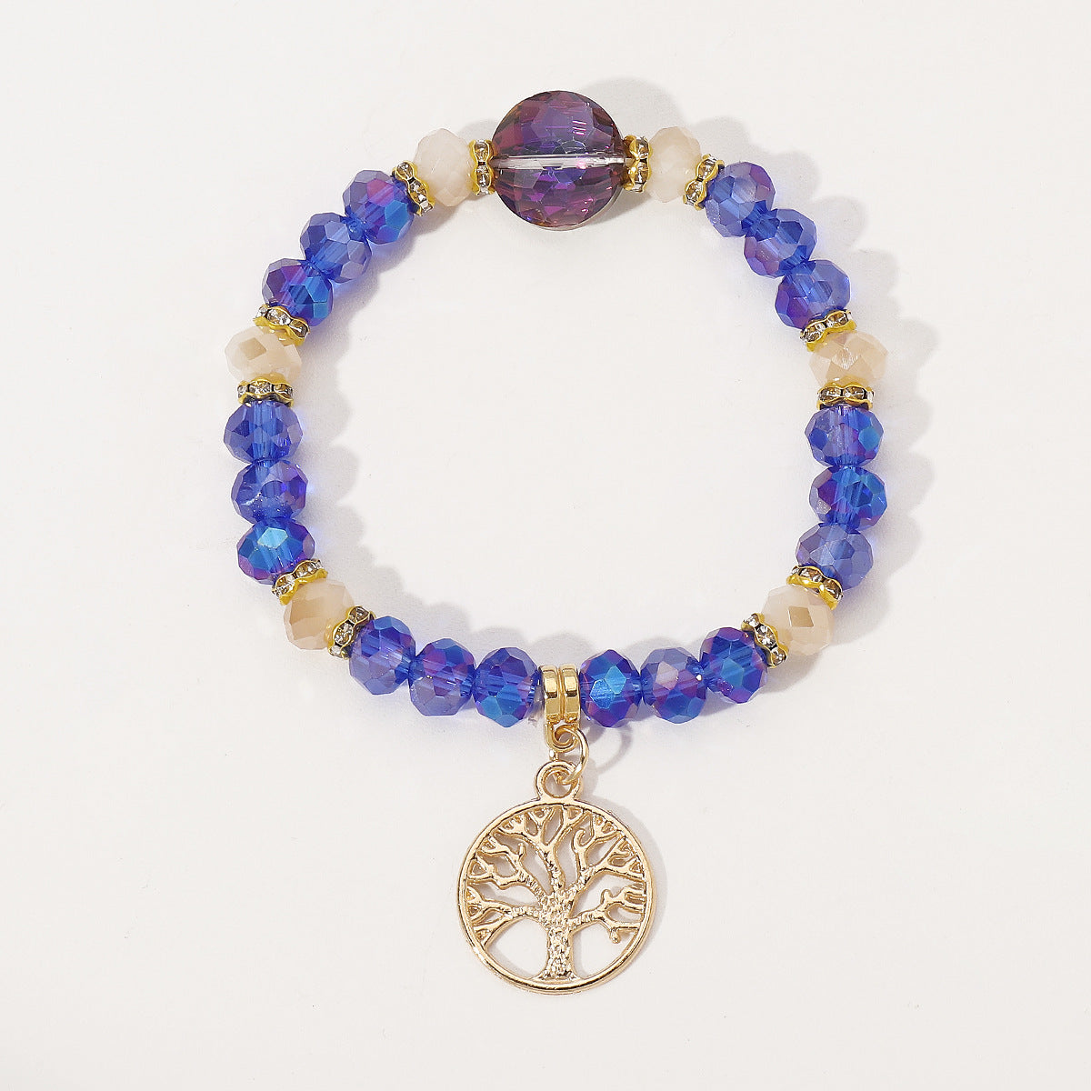 Wholesale Crystal Design Sense Tree of Life Beaded Bracelet for Birth Year