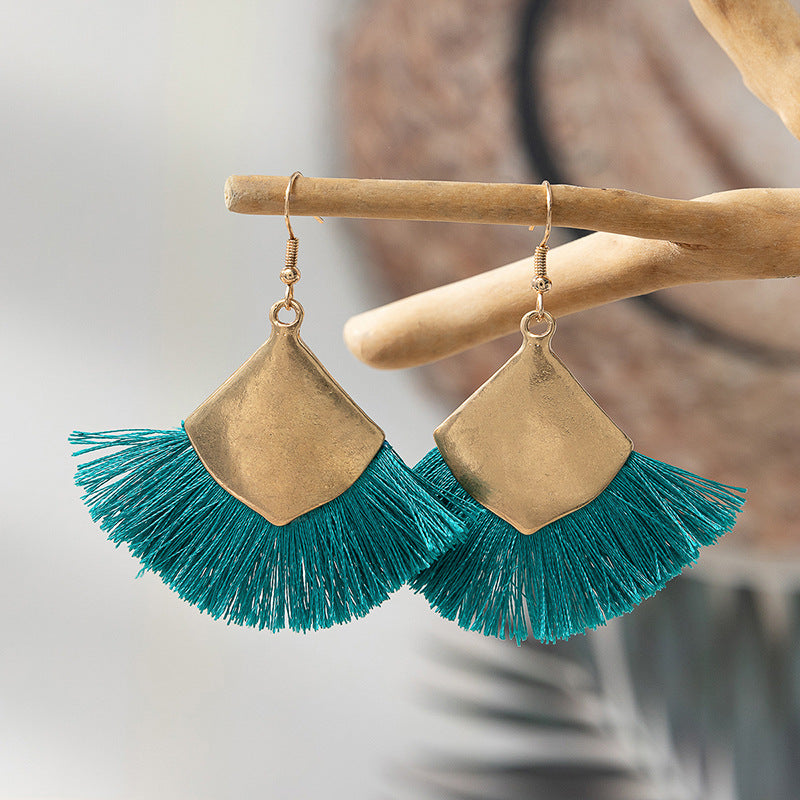 Wholesale Tassel Colorful Exaggerated Earrings