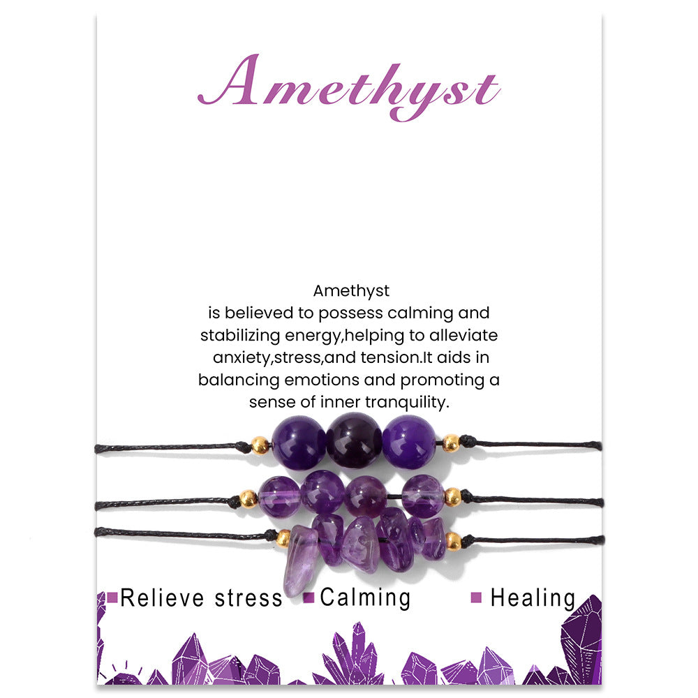 Wholesale Natural Stone Set Gravel Beads Hand Woven Bracelet