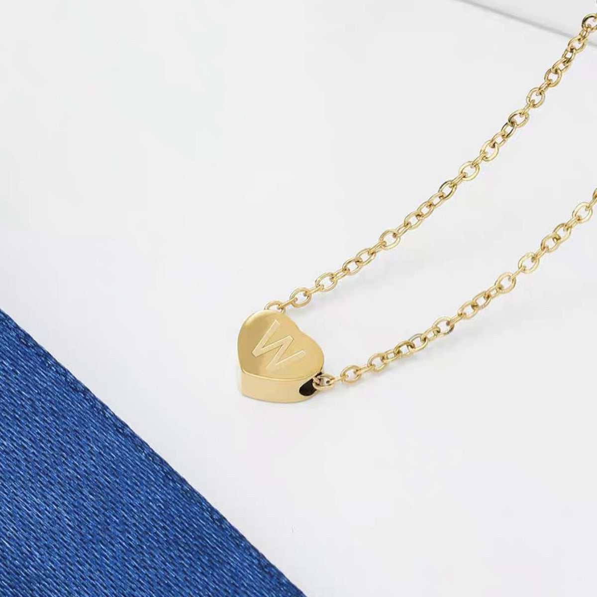 Wholesale Titanium Steel 26 English Letters Necklace