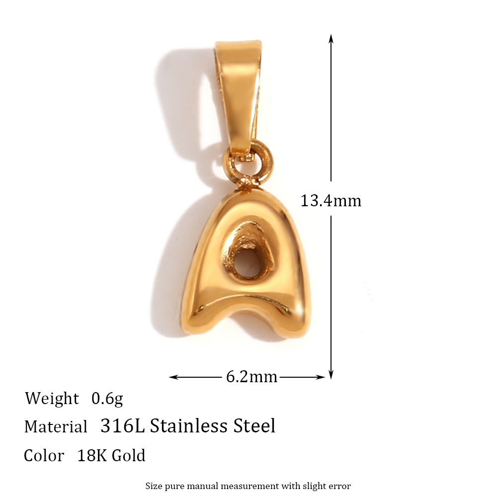 Wholesale Mini Bubble English Stainless Steel Plated 18K Gold DIY Matching Accessories Pendant