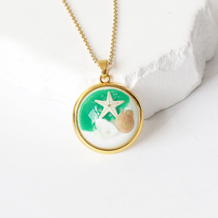 Wholesale 6pcs Natural Conch Shell Specimen Necklace