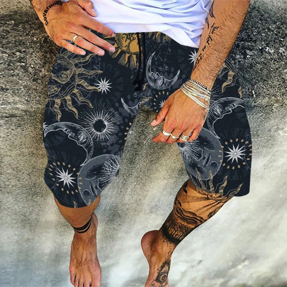 Wholesale 3D beach shorts trend color map printing surf shorts for men and women Swimwear