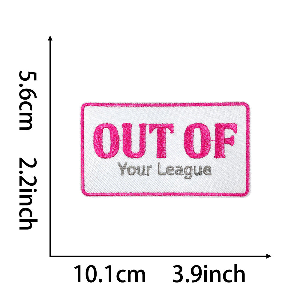 Wholesale Trendy 9 Styles Pink Plaid Letter Embroidered Patches DIY Iron On Applique For Shoes Hats Boutique Resale