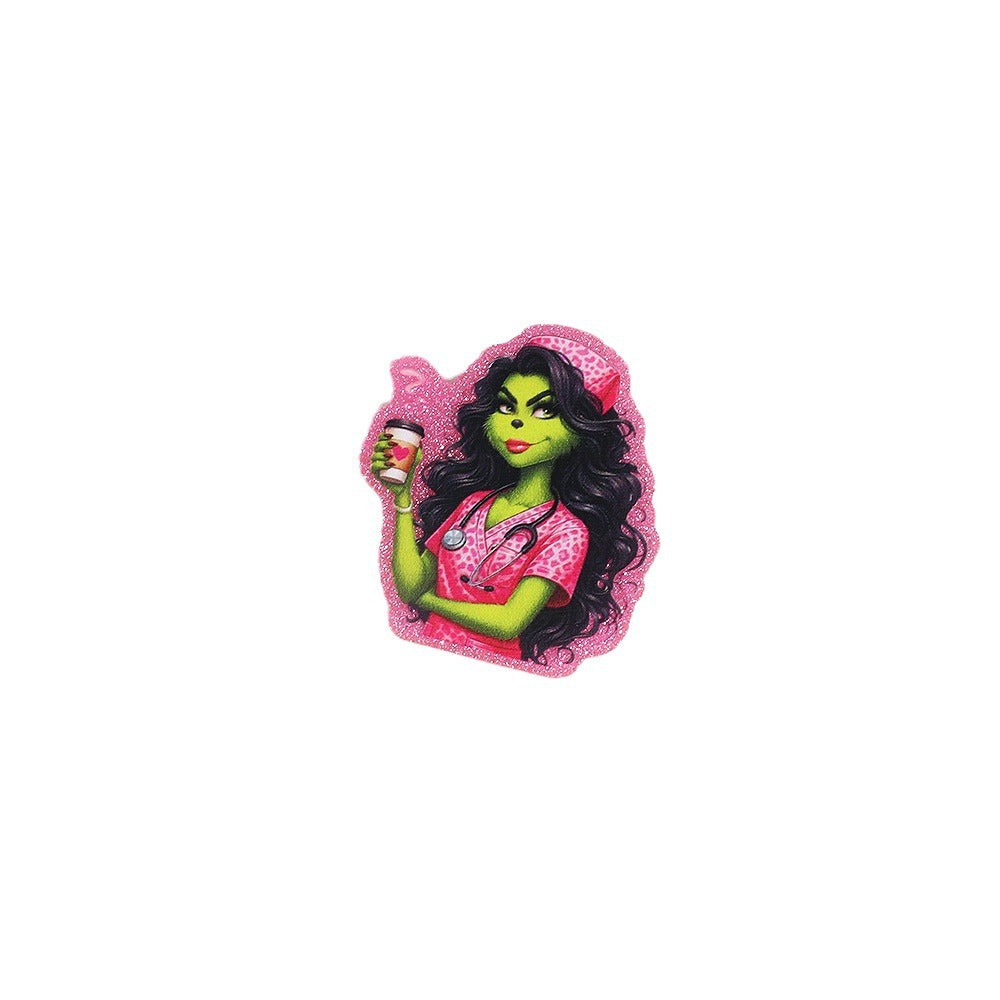 Wholesale 10pcs/pack pink cartoon rabbit peach heart letter Acrylic Flatback OLY Exclusive