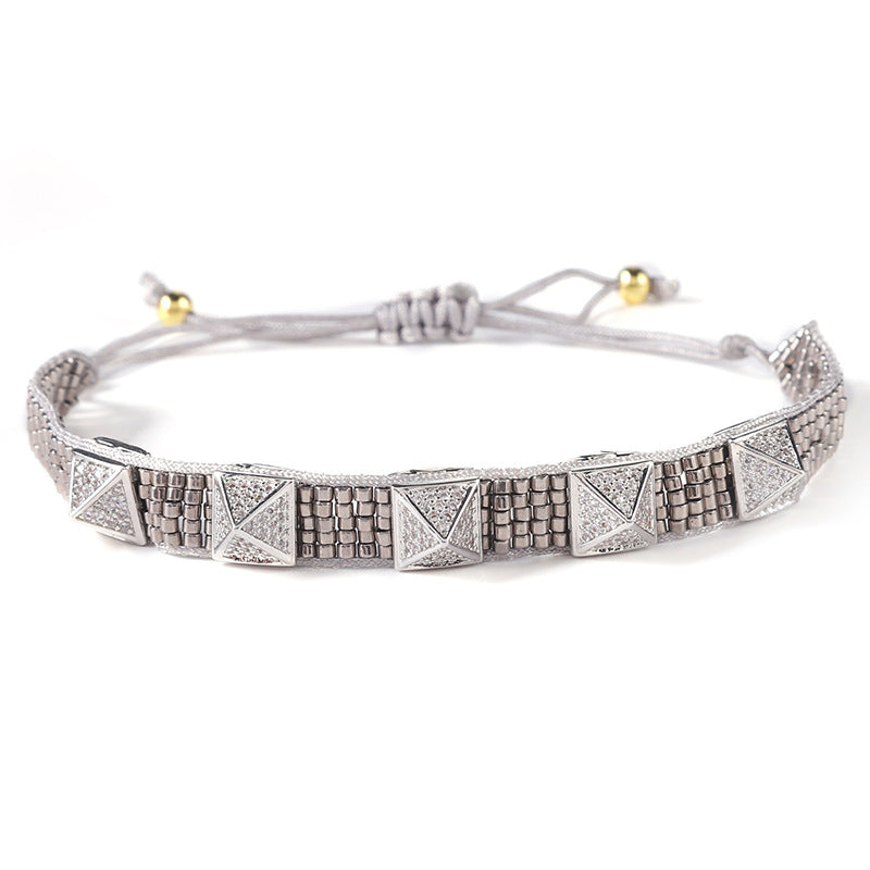 Wholesale Fashion Simple Bohemian Hand-woven Diamond Bracelet