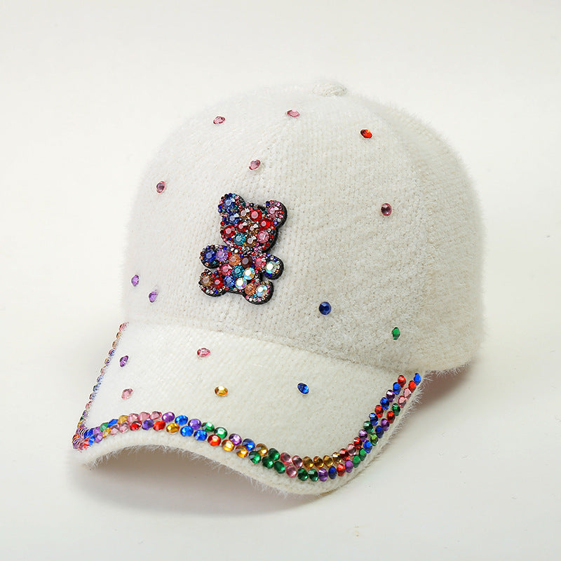 Wholesale Cotton Plush Hot Diamond Baseball Caps