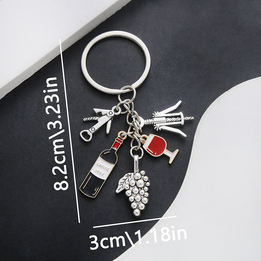 Wholesale  personalized oil grape wine keychain