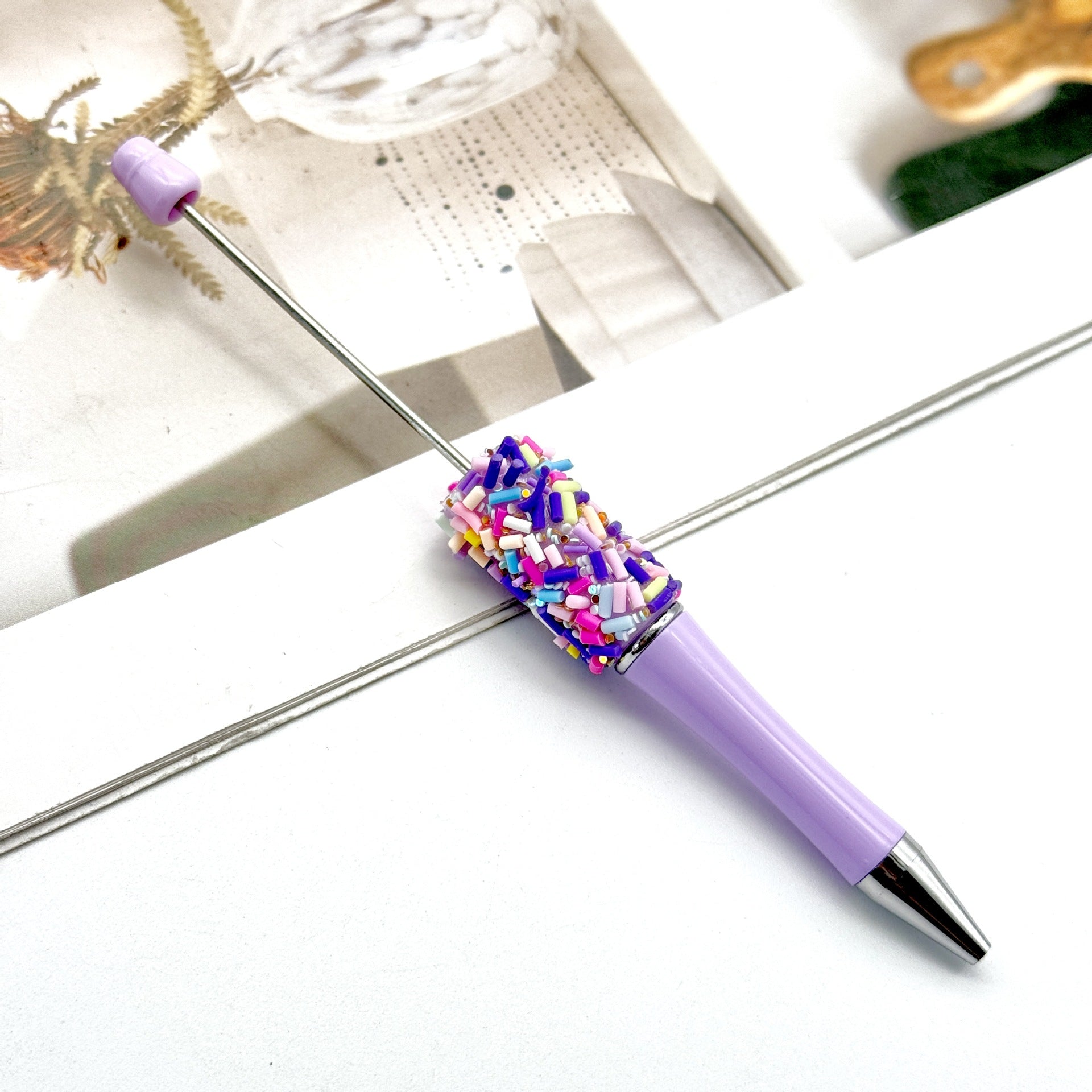 Wholesale DIY colored sugar needle sugar bead pen plastic round bead pen