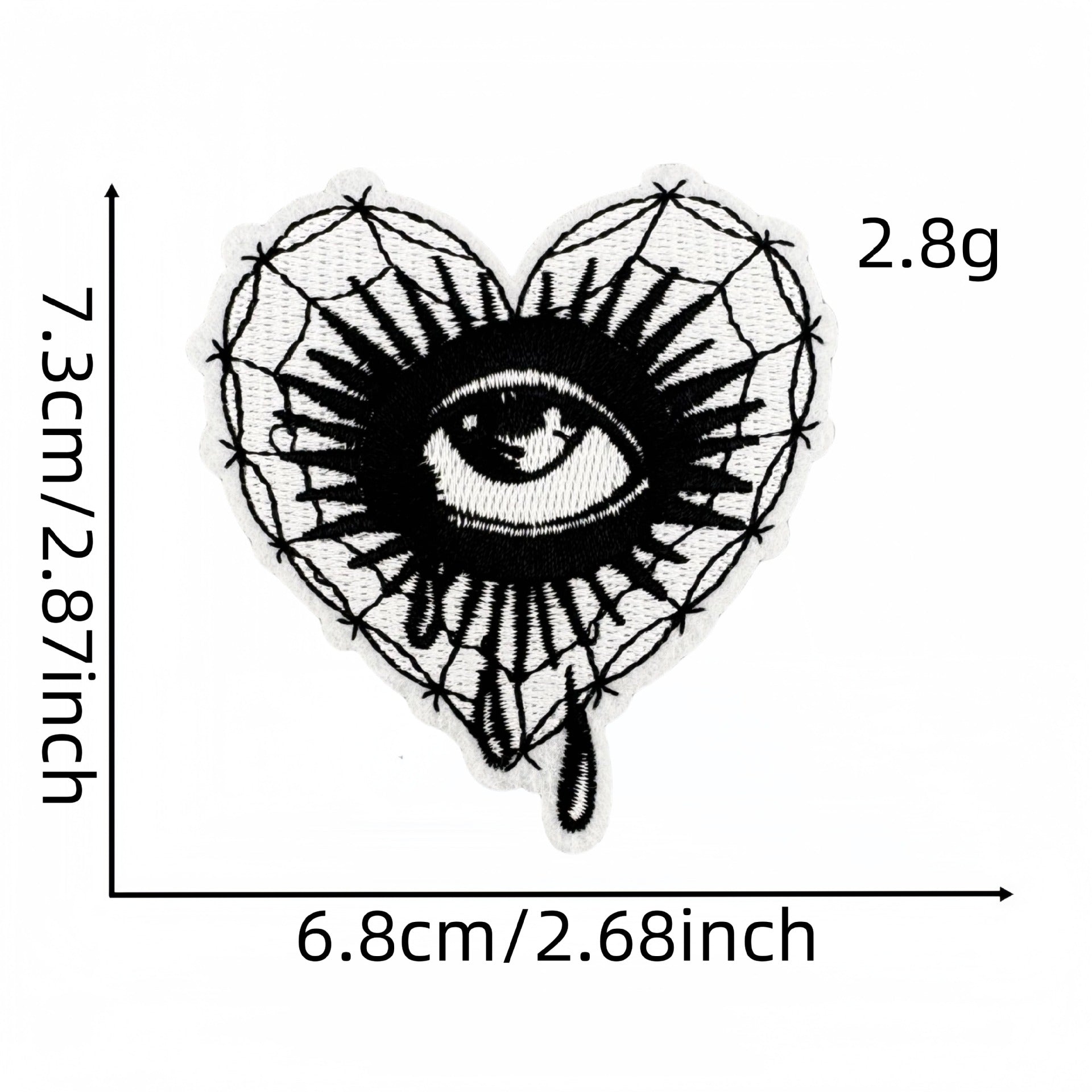 Wholesale Polyester Embroidered Patch Punk Horror Black White Chic DIY Decorative Accessory For Shoes Hats