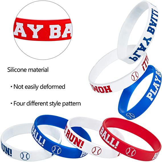 Wholesale 100pcs Theme Party Decoration Baseball Event Silicone Bracelet