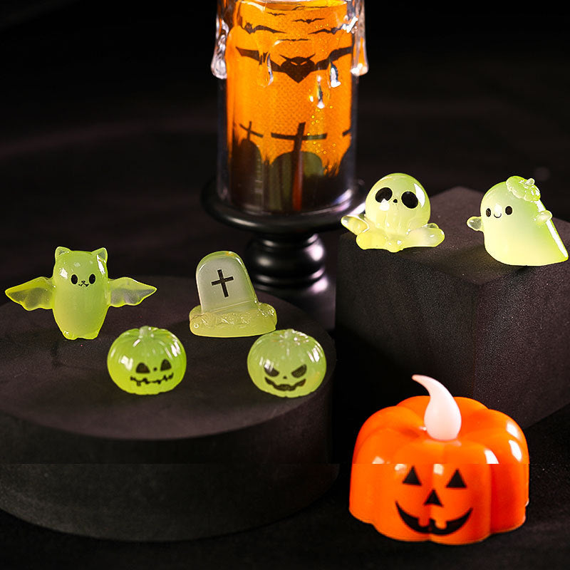 Wholesale Cute Resin  Ghost Cat Figurine – Glow-in-the-Dark DIY Pendant for Home Decor,  Party Gift,  Craft Supply