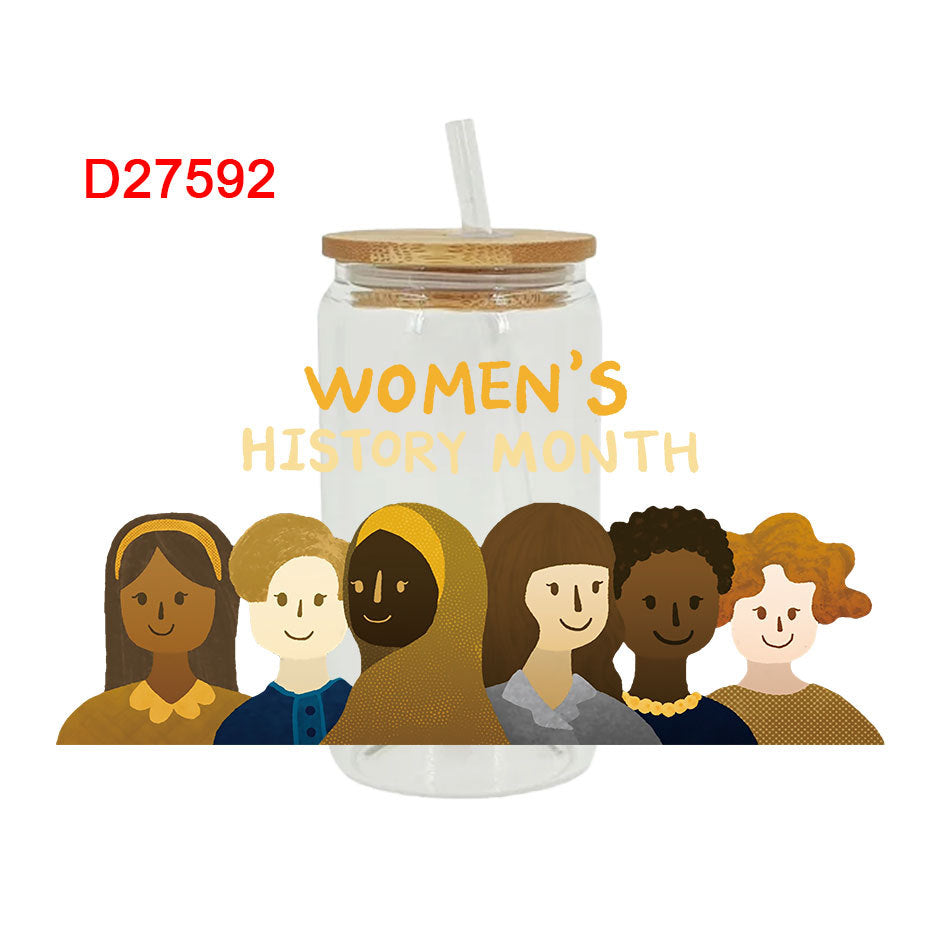 Wholesale Women's History Monthly Series 16oz Cup UV DTF Wraps