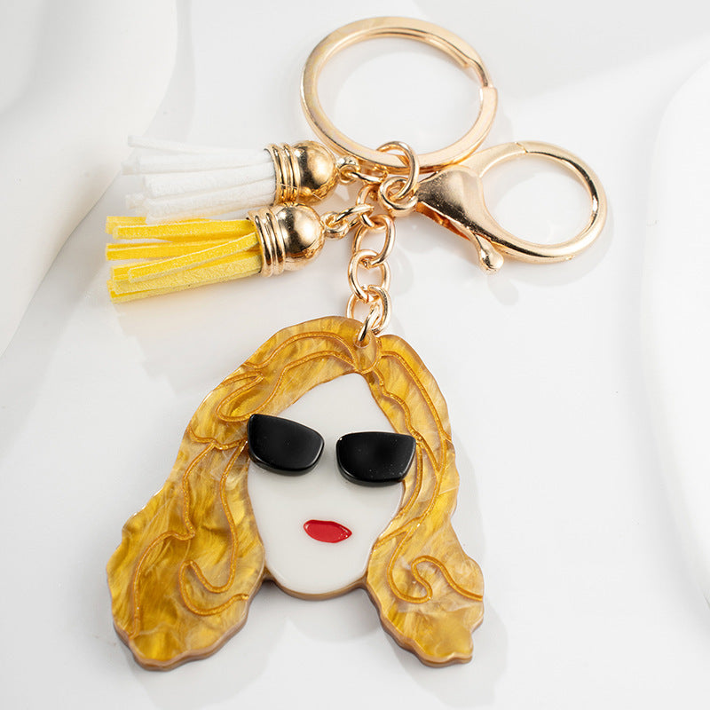 Llavero de metal de chicas frías al por mayor