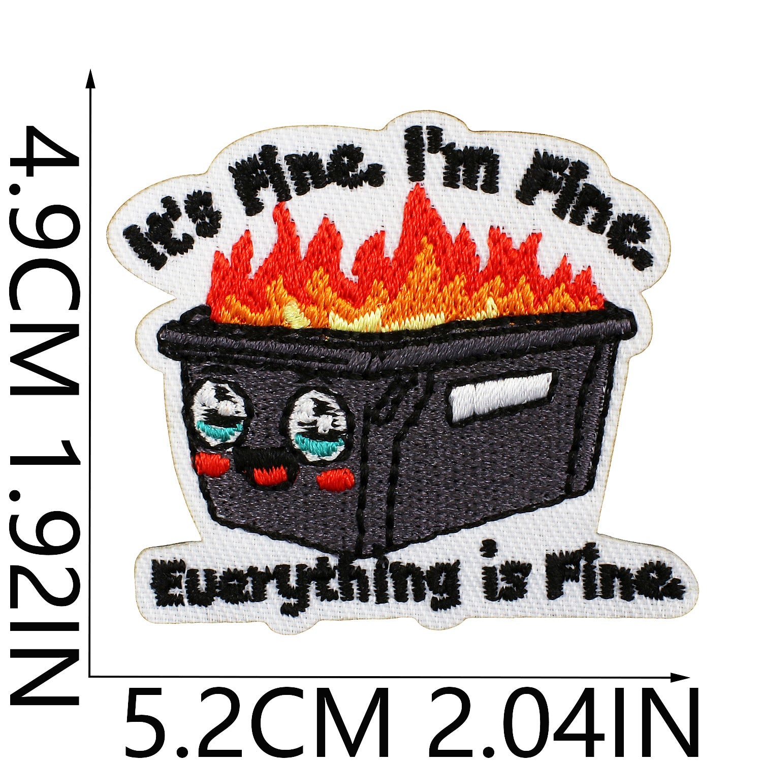 Wholesale Embroidered Polyester Patch Cartoon Box Flame English Letters Clothing Decorative Accent