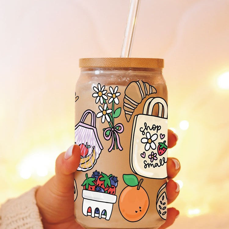 Wholesale Colorful Picnic  16oz Cup UV DTF Wraps