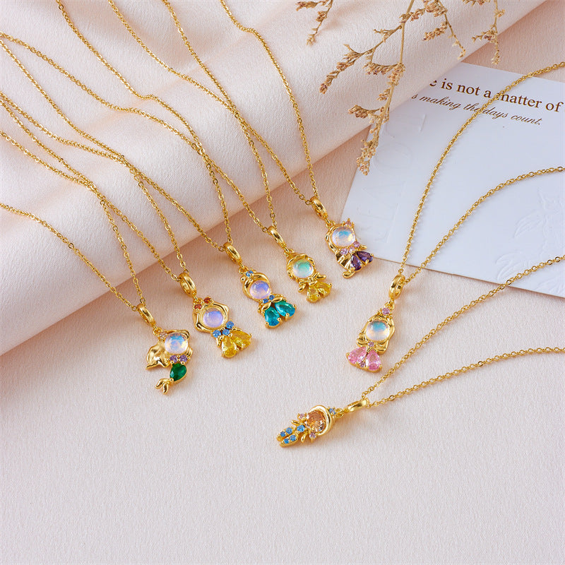 Wholesale creative cartoon necklace titanium steel Princess Accessories