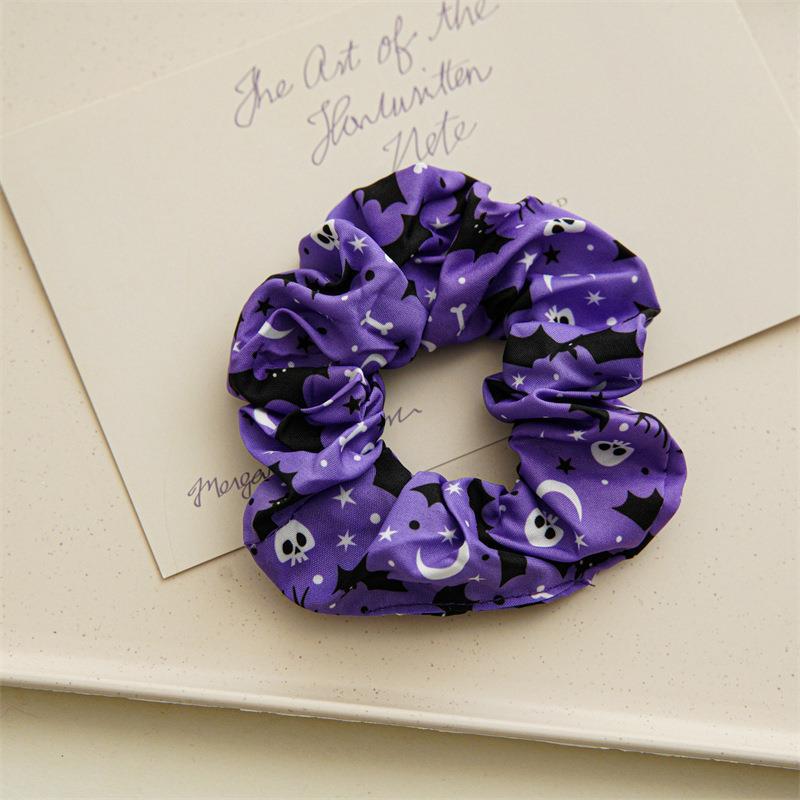 Wholesale of Halloween Skeleton Women's Fabric Hair Scrunchies