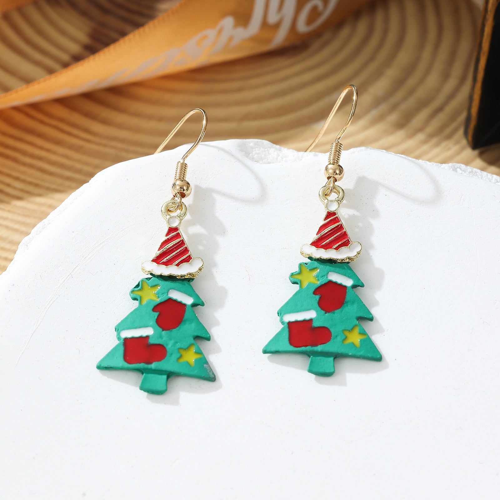 Wholesale Zinc Alloy Christmas Earrings Snowflake Tree Bell Elk Rhinestone Dangle Jewelry Party Fashion Accessory