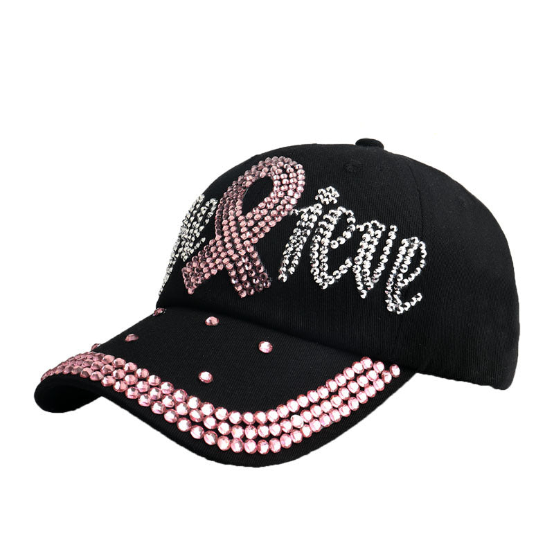 Wholesale Love Fan Belt Diamond Baseball Cap