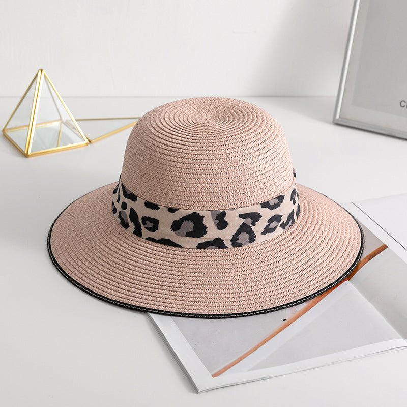 Sombreros de paja de leopardo de verano al por mayor