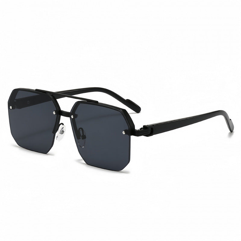 Wholesale Men's driving big face thin UV protection half frame sunglasses