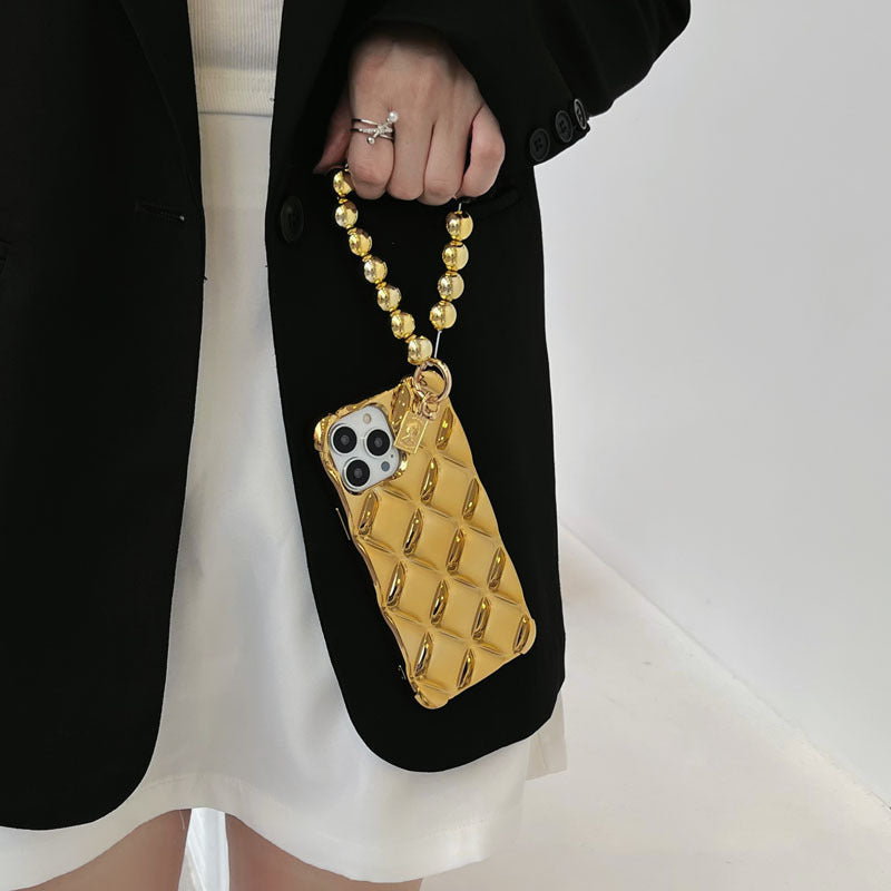 Caso de teléfono de pulsera de cadena de rombo plástico al por mayor