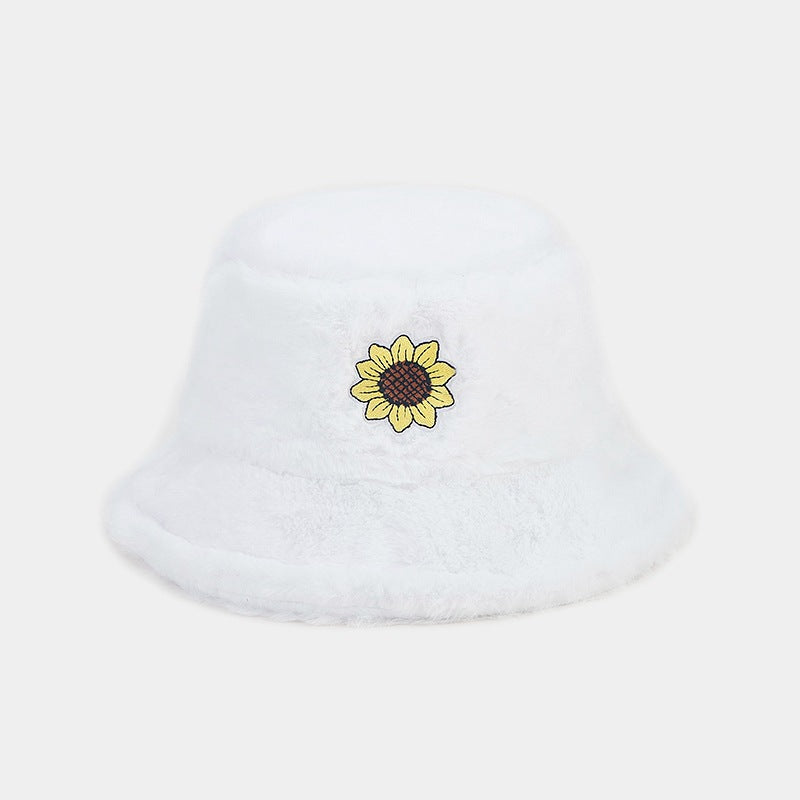 Wholesale Winter Sunflower Fisherman Hat Thickened Warm Plush Hat