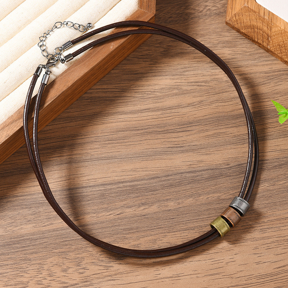 Wholesale Necklace Western Style Cactus Cattle Head Hat Turquoise Flannel Neck Chain