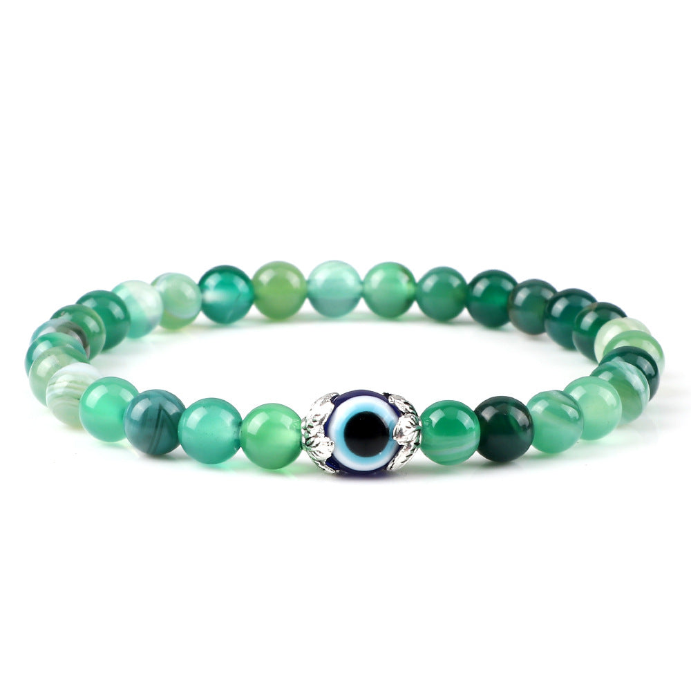 Wholesale  Devil' s Eye bracelet blue eye beads alloy flower holder bracelet