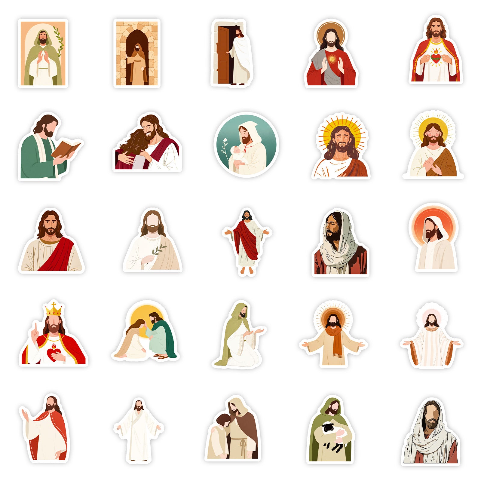 Wholesale 5pcs Simple Illustrations of  Characters Cartoon Stickers DIY Mobile Phone
