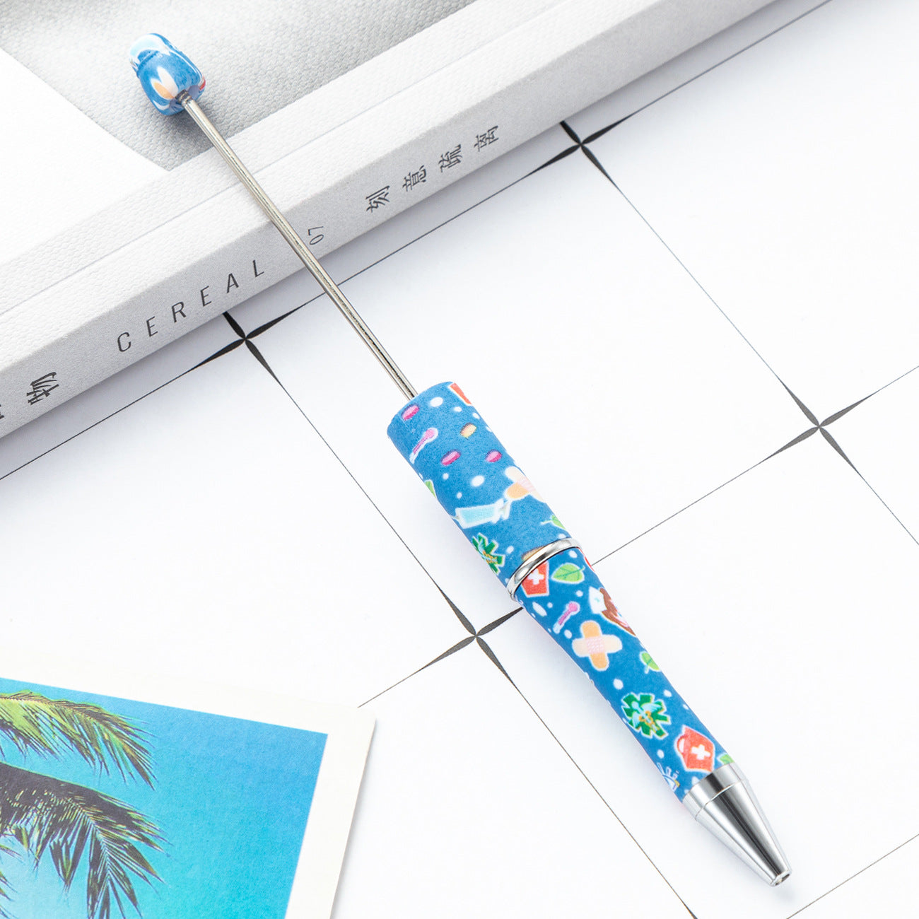 Wholesale Beadable Pen International Nurses Day Printed Plastic Pen DIY for Beaded