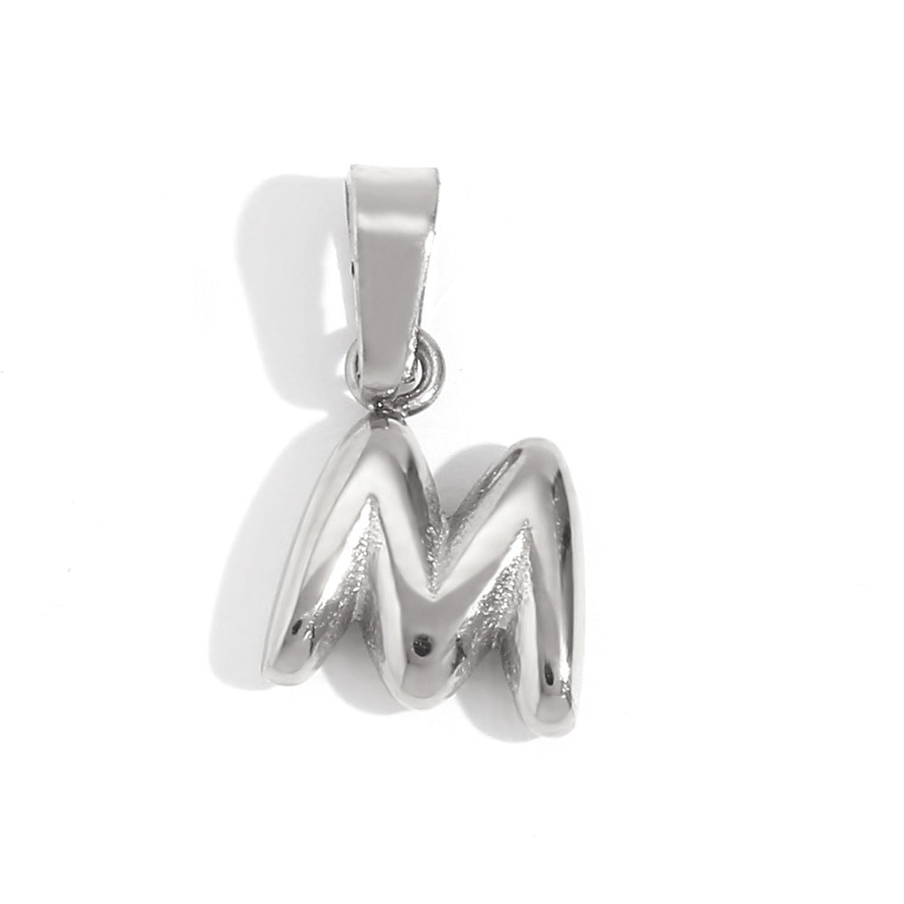 Wholesale Stainless Steel Gold Mini Bubble Letter Pendant