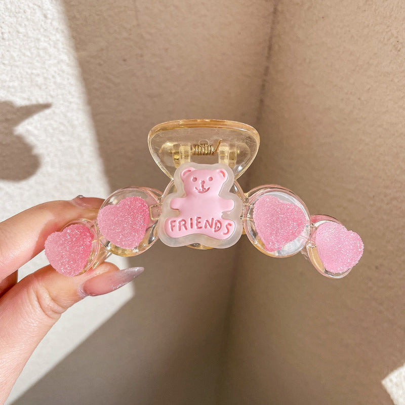 Wholesale Cute Pink Clip Acrylic Butterfly Hairpin