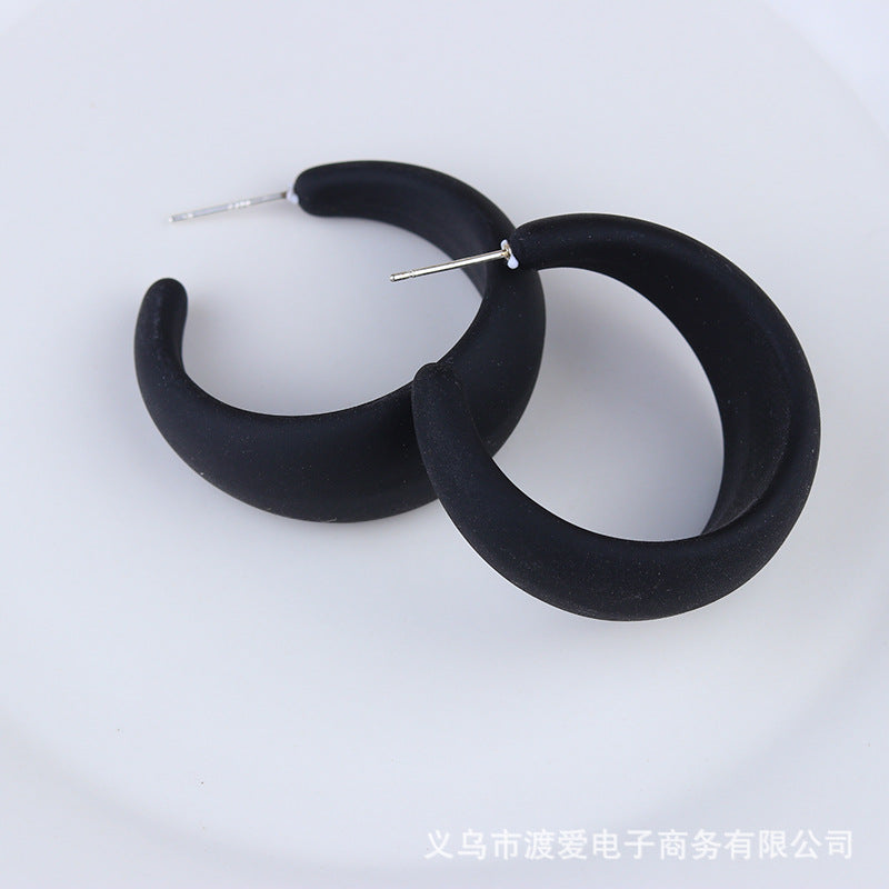 Wholesale Acrylic Baked Paint C-ring Geometric Earrings