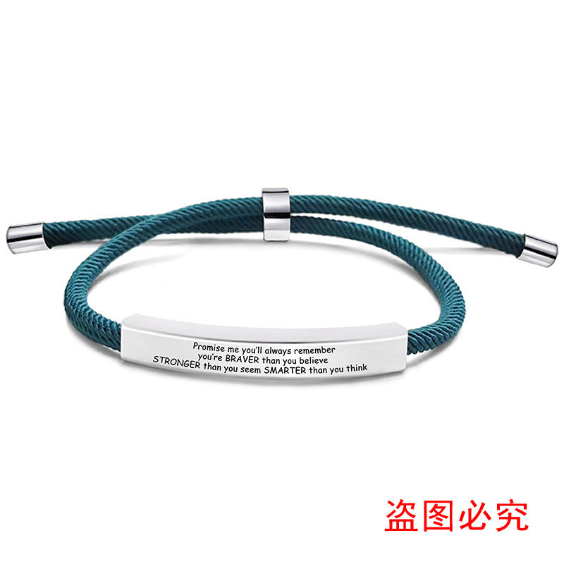 Wholesale Stainless Steel Braided 2024 Graduation Season Day Engraved Bracelet