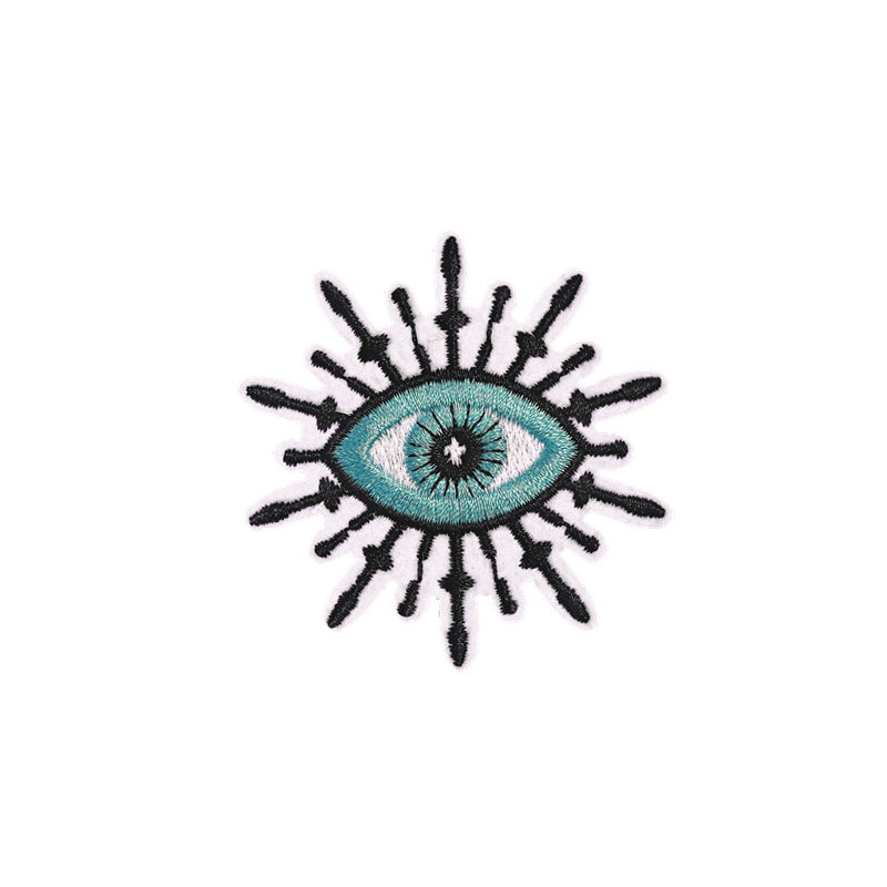 Wholesale Embroidered Evil Eye Iron On Patch Blue Eye Applique Trendy Decorative Accessory For Bags And Clothing Boutique Resale
