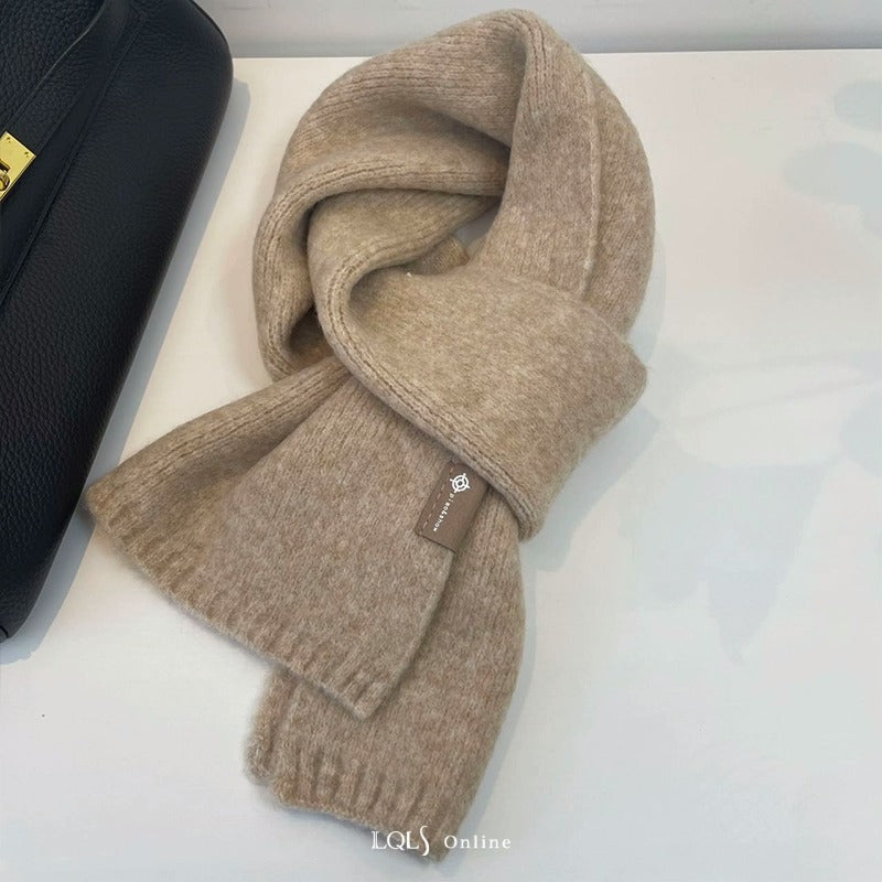 Wholesale Wool Blend Knitted Solid Color Wool Scarf